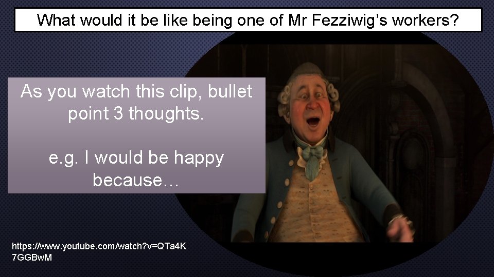 What would it be like being one of Mr Fezziwig’s workers? As you watch