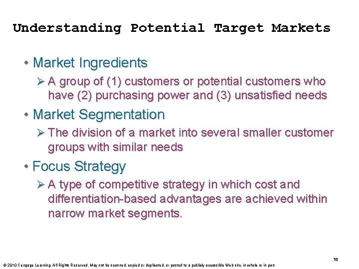 Understanding Potential Target Markets • Market Ingredients Ø A group of (1) customers or Understanding Potential Target Markets • Market Ingredients Ø A group of (1) customers or