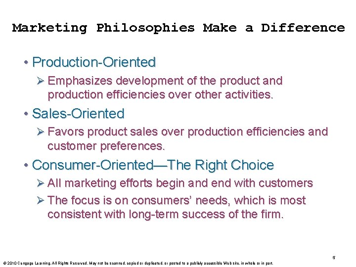 Marketing Philosophies Make a Difference • Production-Oriented Ø Emphasizes development of the product and Marketing Philosophies Make a Difference • Production-Oriented Ø Emphasizes development of the product and