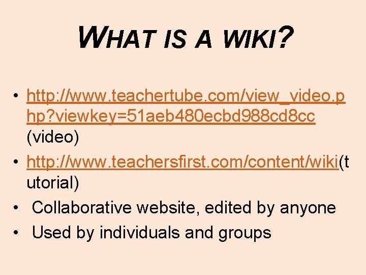 Using A Wiki Chapter Four Wikis Easy Collaboration for All Christina