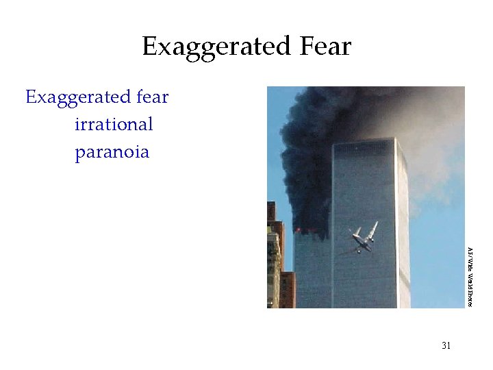 Exaggerated Fear Exaggerated fear irrational paranoia AP/ Wide World Photos 31 