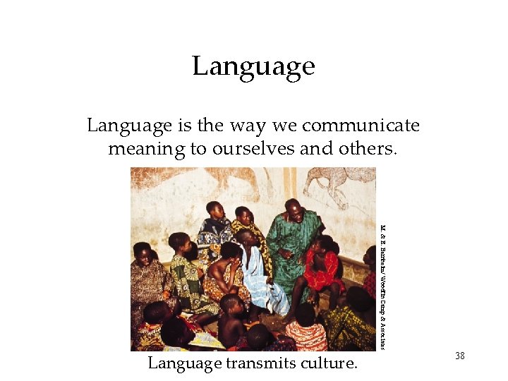 Language is the way we communicate meaning to ourselves and others. M. & E.