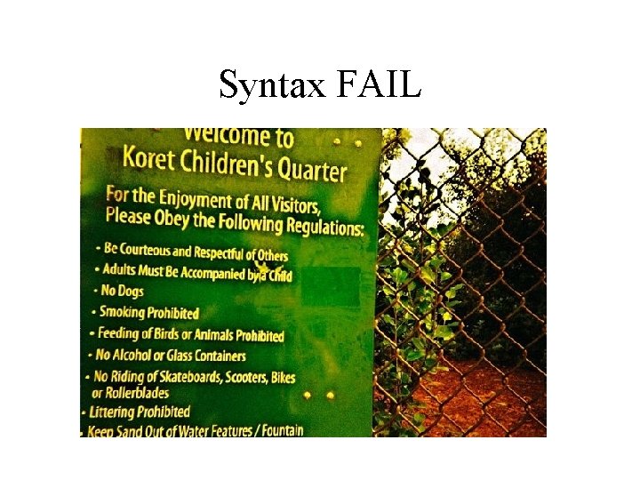 Syntax FAIL 