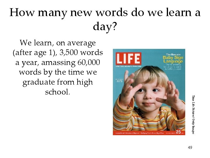 How many new words do we learn a day? Time Life Pictures/ Getty Images