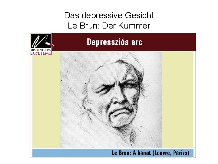 Das depressive Gesicht Le Brun: Der Kummer 