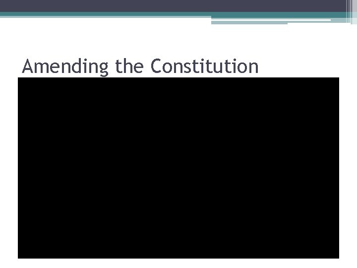 Amending the Constitution 