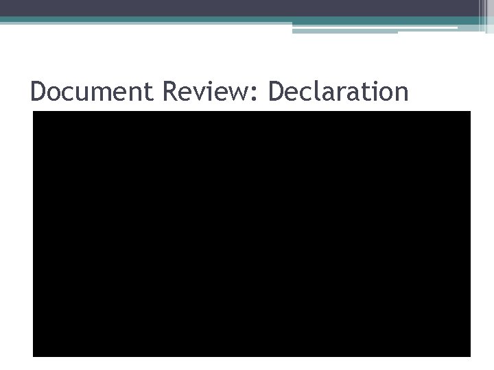 Document Review: Declaration 