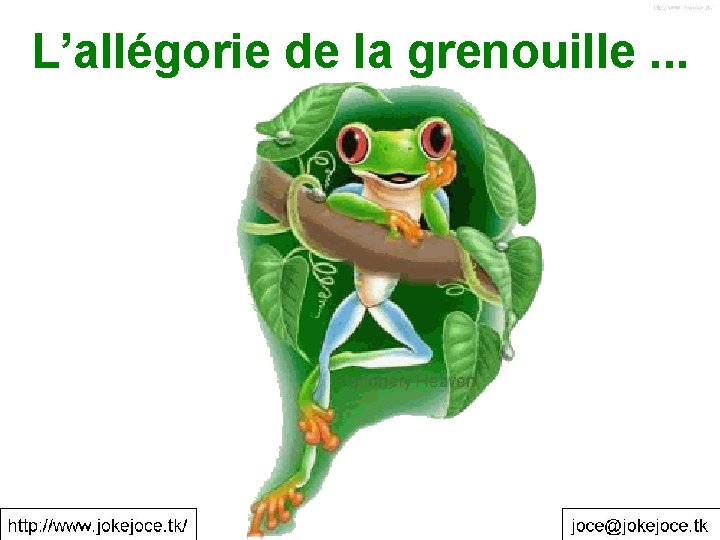 L’allégorie de la grenouille. . . 