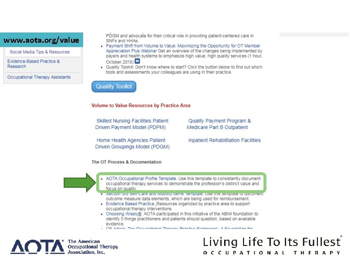 www. aota. org/value www. aota. org/value