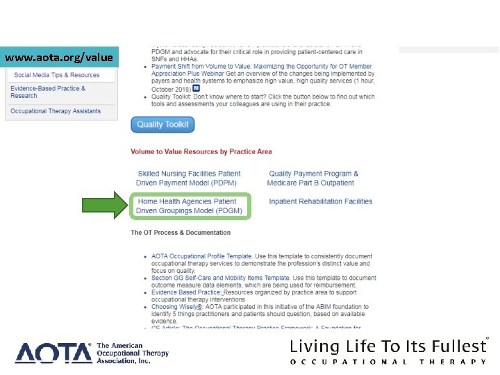 www. aota. org/value www. aota. org/value