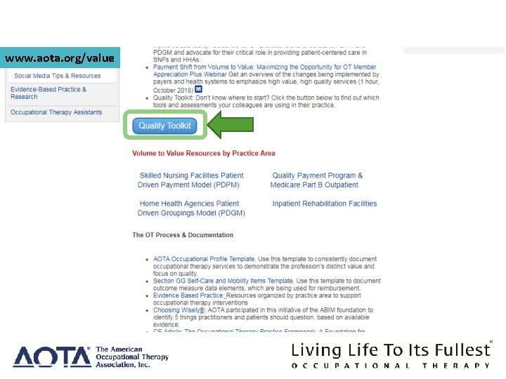 www. aota. org/value www. aota. org/value