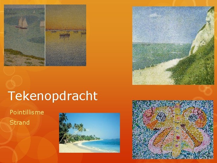 Tekenopdracht Pointillisme Strand 