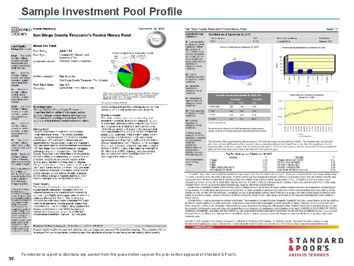 Sample Investment Pool Profile 35. Permission to reprint or distribute any content from this
