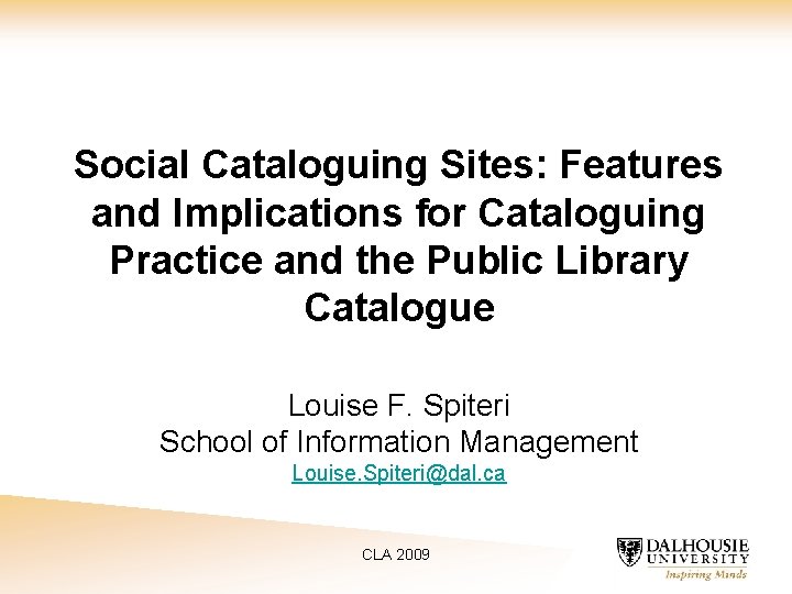 Social Cataloguing Sites: Features and Implications for Cataloguing Practice and the Public Library Catalogue
