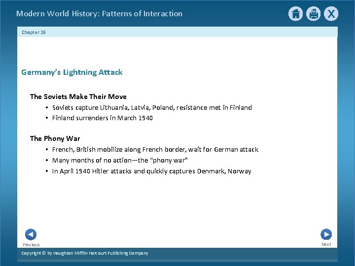 Modern World History: Patterns of Interaction Chapter 16 Germany’s Lightning Attack The Soviets Make