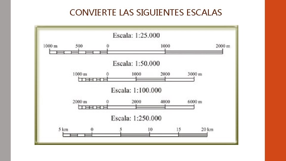 CONVIERTE LAS SIGUIENTES ESCALAS 
