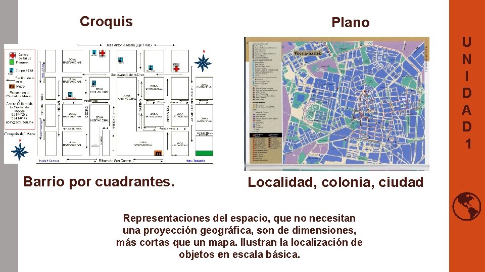 Croquis Plano U N I D A D 1 Barrio por cuadrantes. Localidad, colonia,