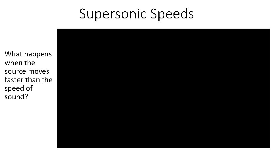 Supersonic Speeds What happens when the source moves faster than the speed of sound?