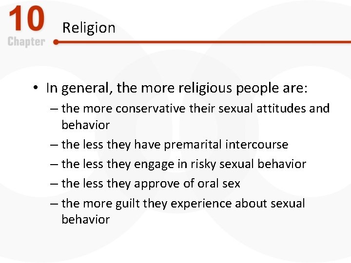 Religion • In general, the more religious people are: – the more conservative their