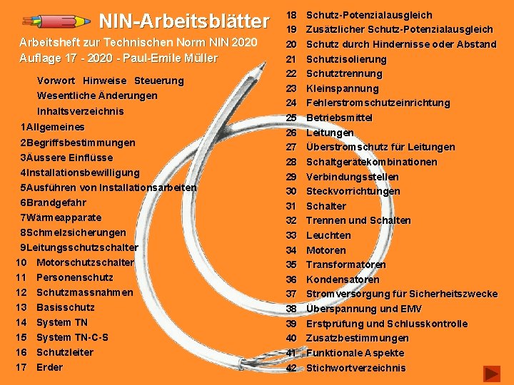 NIN-Arbeitsblätter Arbeitsheft zur Technischen Norm NIN 2020 Auflage 17 - 2020 - Paul-Emile Müller