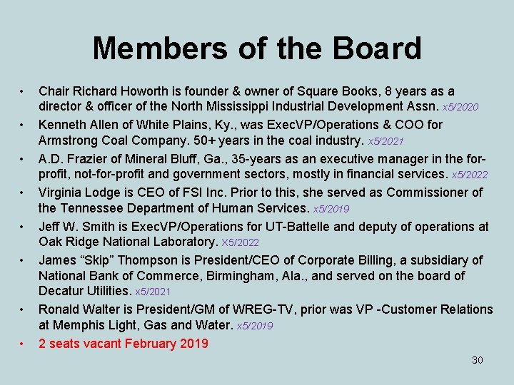 Members of the Board • • Chair Richard Howorth is founder & owner of
