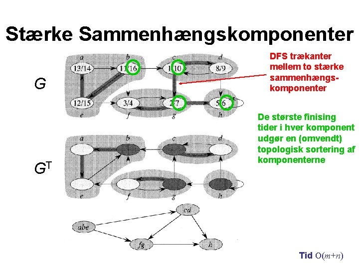 Stærke Sammenhængskomponenter G GT DFS trækanter mellem to stærke sammenhængskomponenter De største finising tider