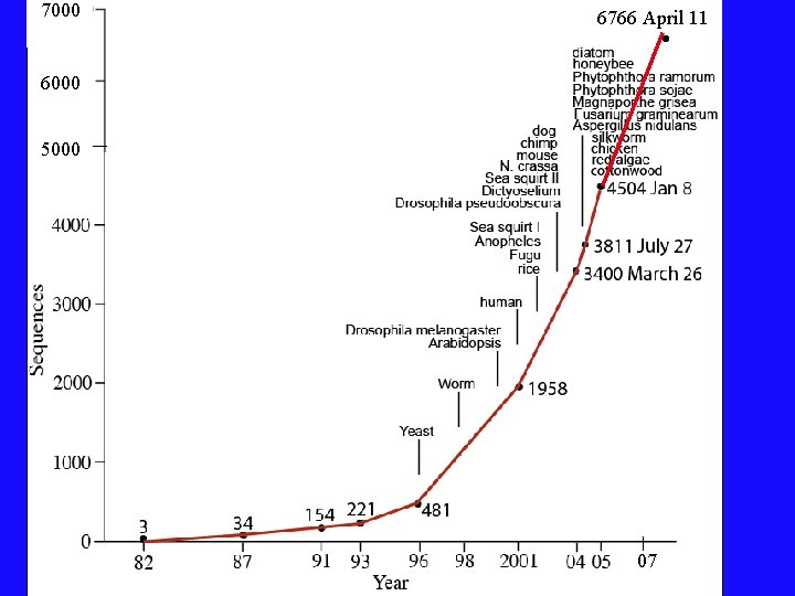 7000 . 6766 April 11 6000 5000 07 