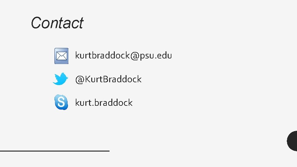 Contact kurtbraddock@psu. edu @Kurt. Braddock kurt. braddock 