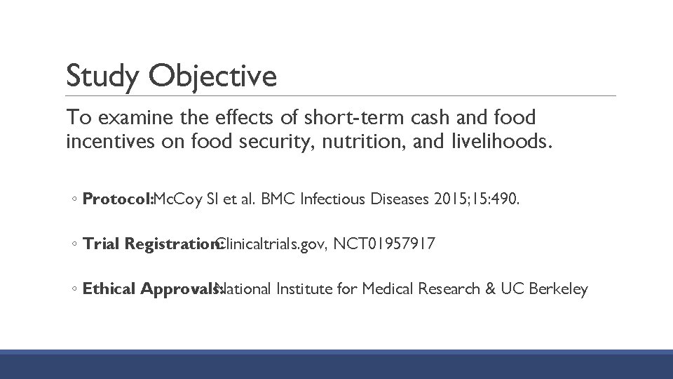 Study Objective To examine the effects of short-term cash and food incentives on food