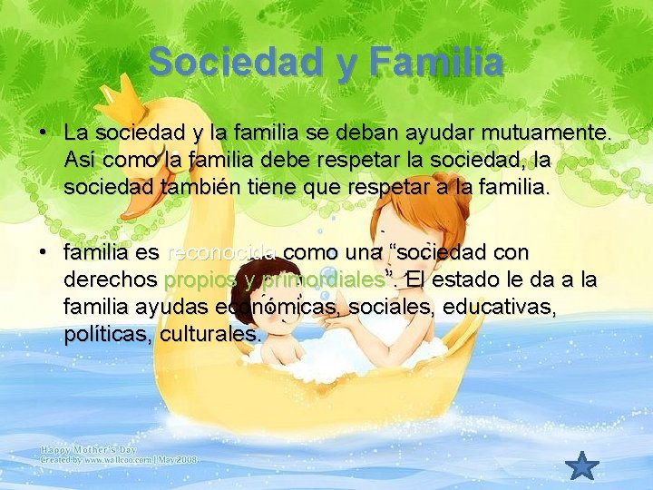 Sociedad y Familia • La sociedad y la familia se deban ayudar mutuamente. Así Sociedad y Familia • La sociedad y la familia se deban ayudar mutuamente. Así