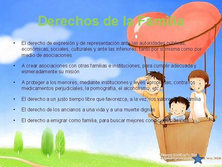 Derechos de la Familia • El derecho de expresión y de representación ante las Derechos de la Familia • El derecho de expresión y de representación ante las