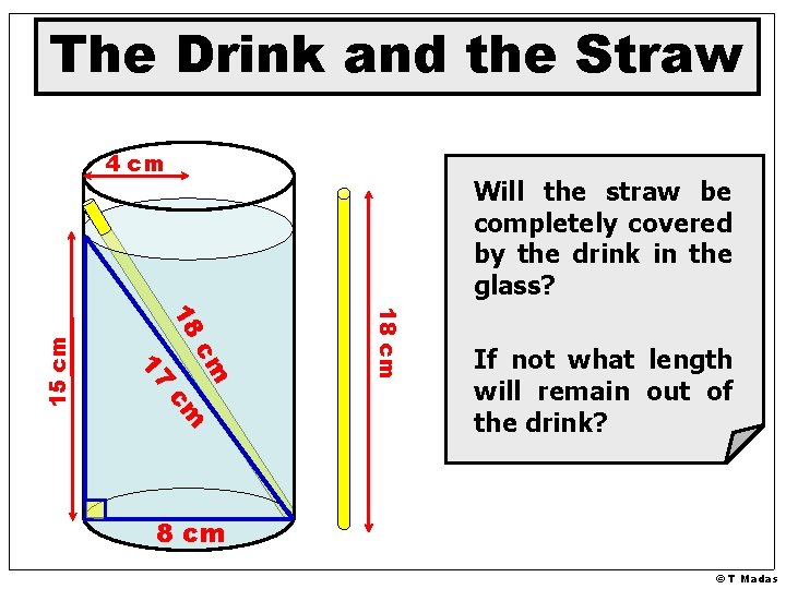 The Drink and the Straw Will the straw be completely covered by the drink
