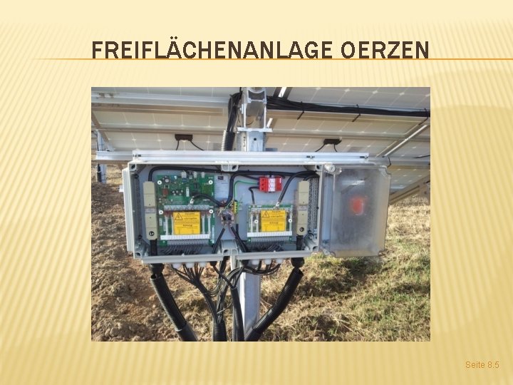 FREIFLÄCHENANLAGE OERZEN Seite 8. 5 