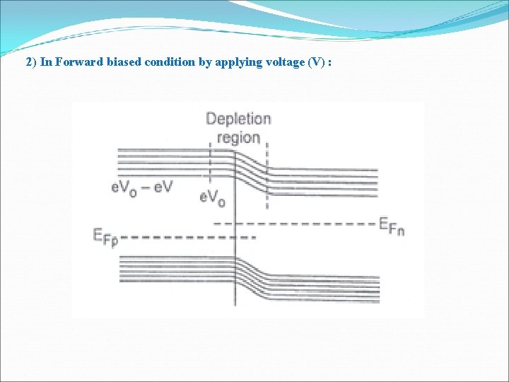 2) In Forward biased condition by applying voltage (V) : 