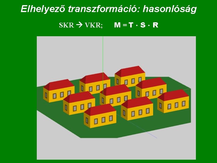 Elhelyező transzformáció: hasonlóság SKR VKR; M=T S R 