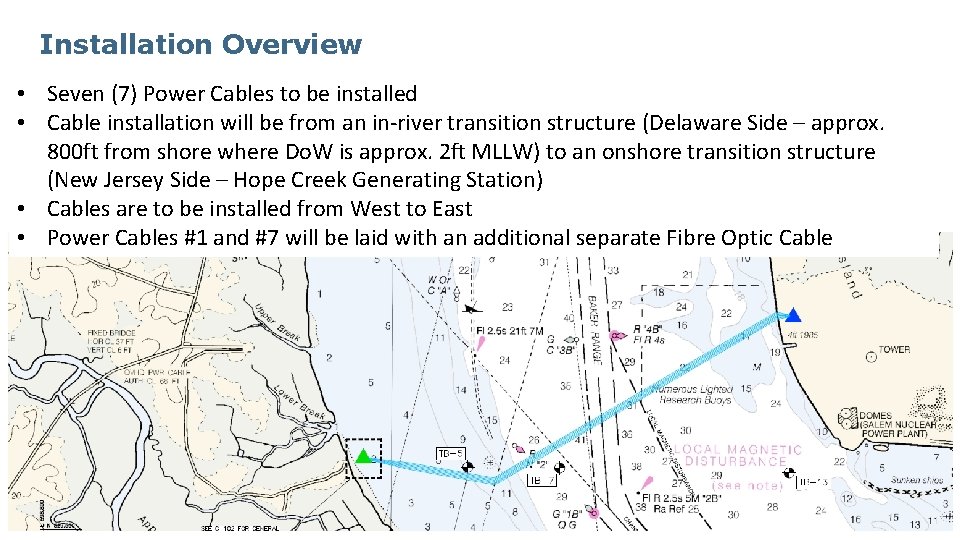 Installation Overview • Seven (7) Power Cables to be installed • Cable installation will