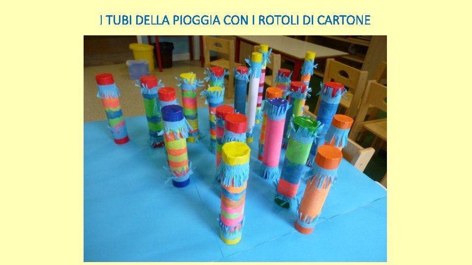 I TUBI DELLA PIOGGIA CON I ROTOLI DI CARTONE 