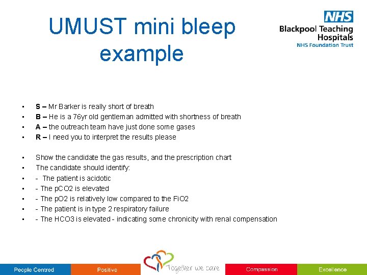 UMUST mini bleep example • • • • S – Mr Barker is really UMUST mini bleep example • • • • S – Mr Barker is really