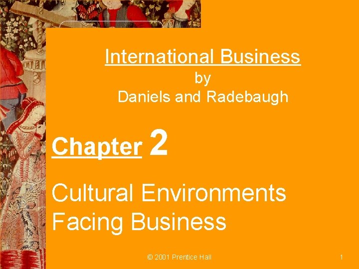 International Business by Daniels and Radebaugh Chapter 2 Cultural Environments Facing Business © 2001