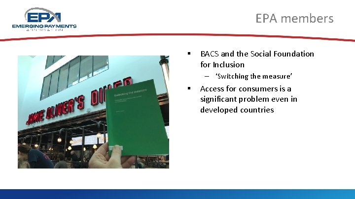 EPA members § BACS and the Social Foundation for Inclusion – ‘Switching the measure’