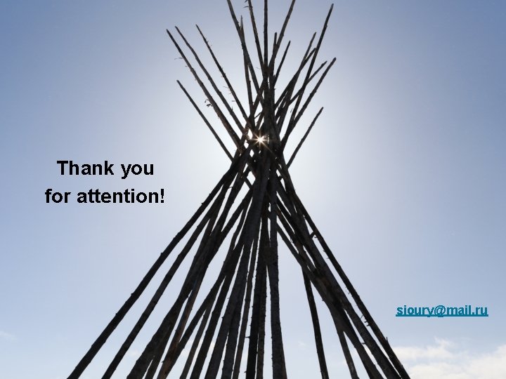 Thank you for attention! sioury@mail. ru 