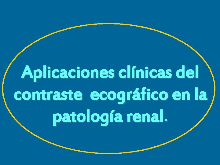 Aplicaciones clínicas del contraste ecográfico en la patología renal. 