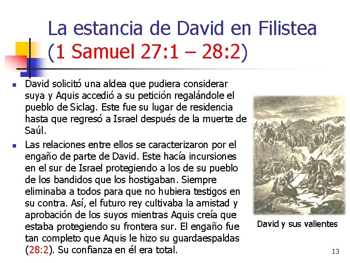 La estancia de David en Filistea (1 Samuel 27: 1 – 28: 2) n