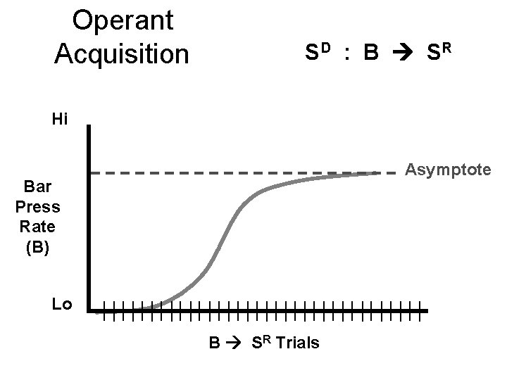 Operant Acquisition SD : B S R Hi Asymptote Bar Press Rate (B) Lo