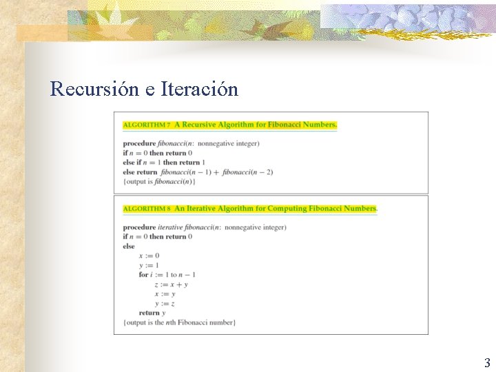 Recursión e Iteración 3 