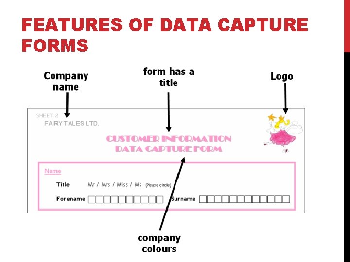 FEATURES OF DATA CAPTURE FORMS 