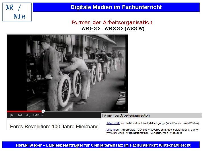 Digitale Medien im Fachunterricht Formen der Arbeitsorganisation WR 9. 3. 2 - WR 8.