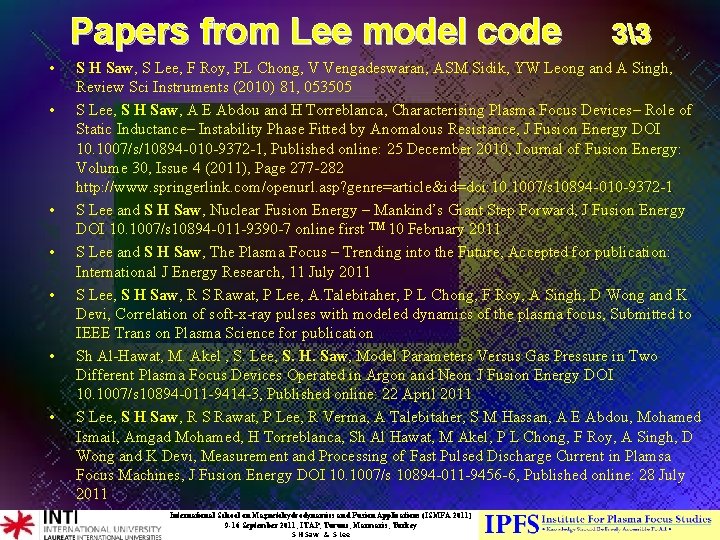 Papers from Lee model code • • 33 S H Saw, S Lee, F Papers from Lee model code • • 33 S H Saw, S Lee, F
