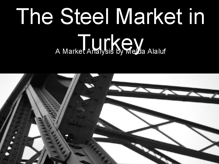 The Steel Market in Turkey A Market Analysis by Melda Alaluf 