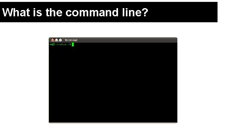 What is the command line? 